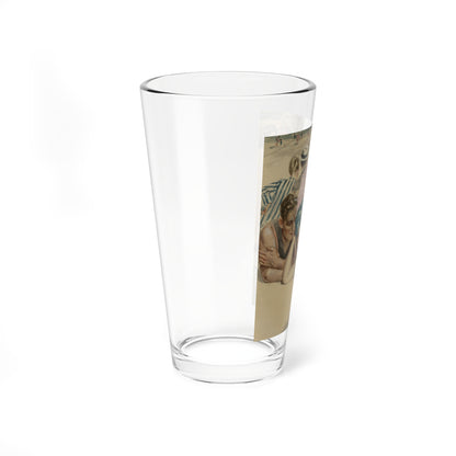 The First Pebble, American Sunday Magazine cover, 1915 (Magazine Illustration) Pint Glass 16oz-Go Mug Yourself