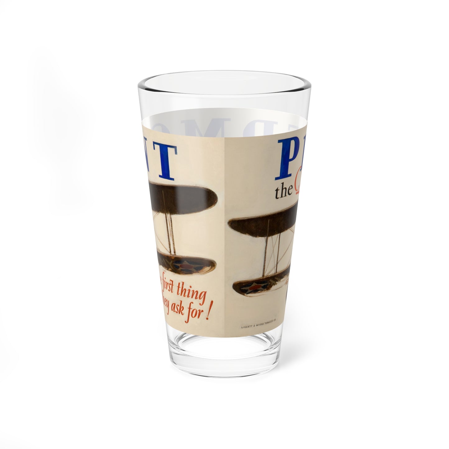 The First Thing they Ask For, Piedmont Cigarettes advertisement (Magazine Illustration) Pint Glass 16oz-Go Mug Yourself