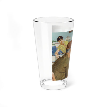 The Fishing Trip, beverage advertisement (Magazine Illustration) Pint Glass 16oz-Go Mug Yourself