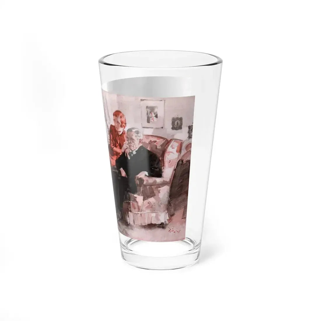 The Flaming Gahagans (Pt. 5-2), Ladies' Home Journal, June 1933 (Magazine Illustration) Pint Glass 16oz - Go Mug Yourself