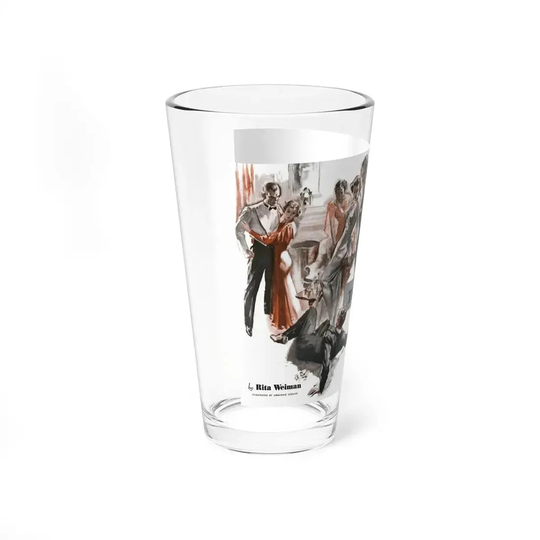 The Flat Next Door (1), Cosmopolitan, August 1937 (Magazine Illustration) Pint Glass 16oz - Go Mug Yourself