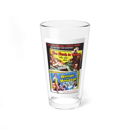 THE FLESH IS WEAK & BLONDE IN BONDAGE 1957 Movie Poster - Pint Glass 16oz 16oz - Go Mug Yourself