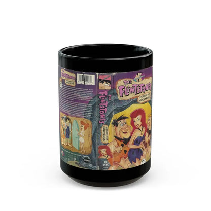 THE FLINTSTONES HOORAY FOR HOLLYROCK (VHS COVER) - Black Coffee Mug 15oz - Go Mug Yourself