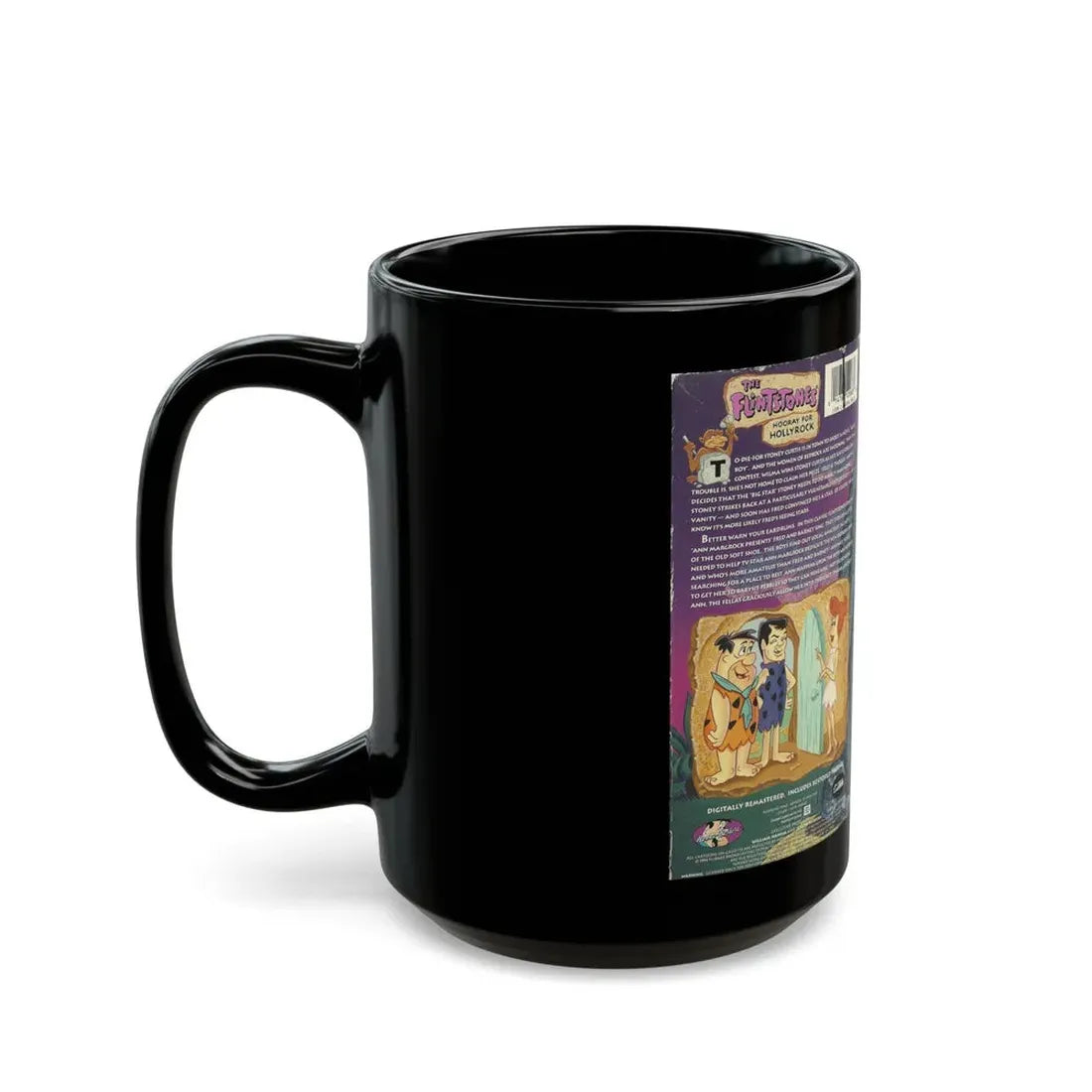 THE FLINTSTONES HOORAY FOR HOLLYROCK (VHS COVER) - Black Coffee Mug - Go Mug Yourself
