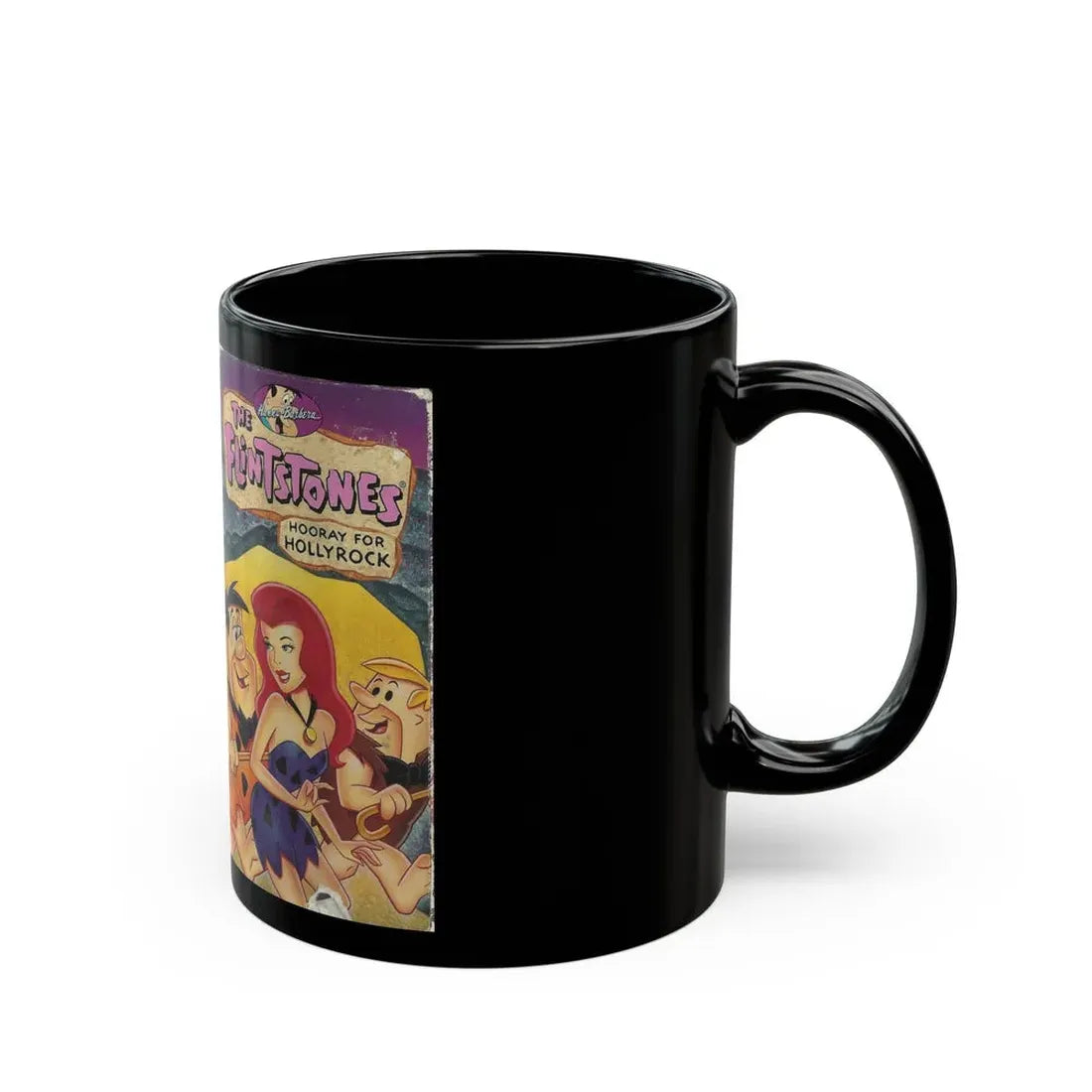 THE FLINTSTONES HOORAY FOR HOLLYROCK (VHS COVER) - Black Coffee Mug - Go Mug Yourself