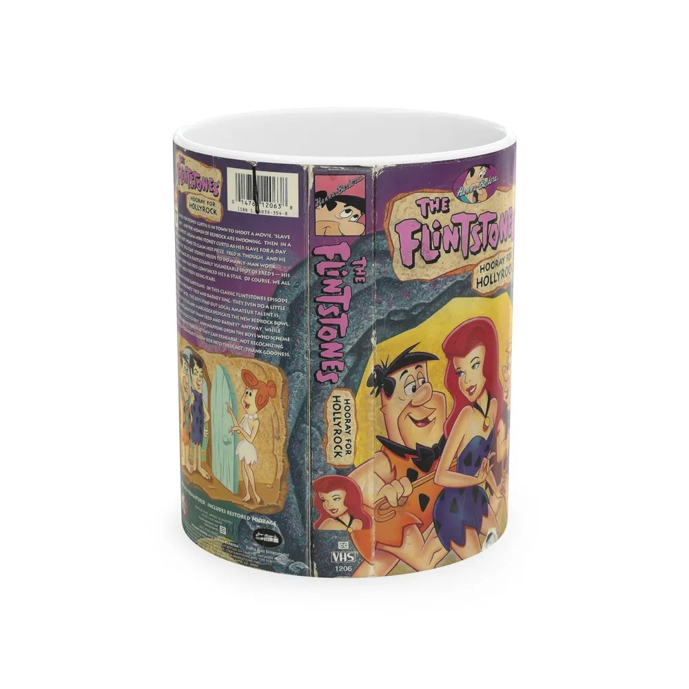 THE FLINTSTONES HOORAY FOR HOLLYROCK (VHS COVER) - White Coffee Mug-11oz-Go Mug Yourself