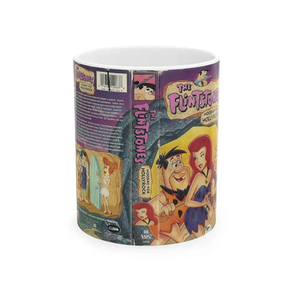 THE FLINTSTONES HOORAY FOR HOLLYROCK (VHS COVER) - White Coffee Mug 11oz - Go Mug Yourself