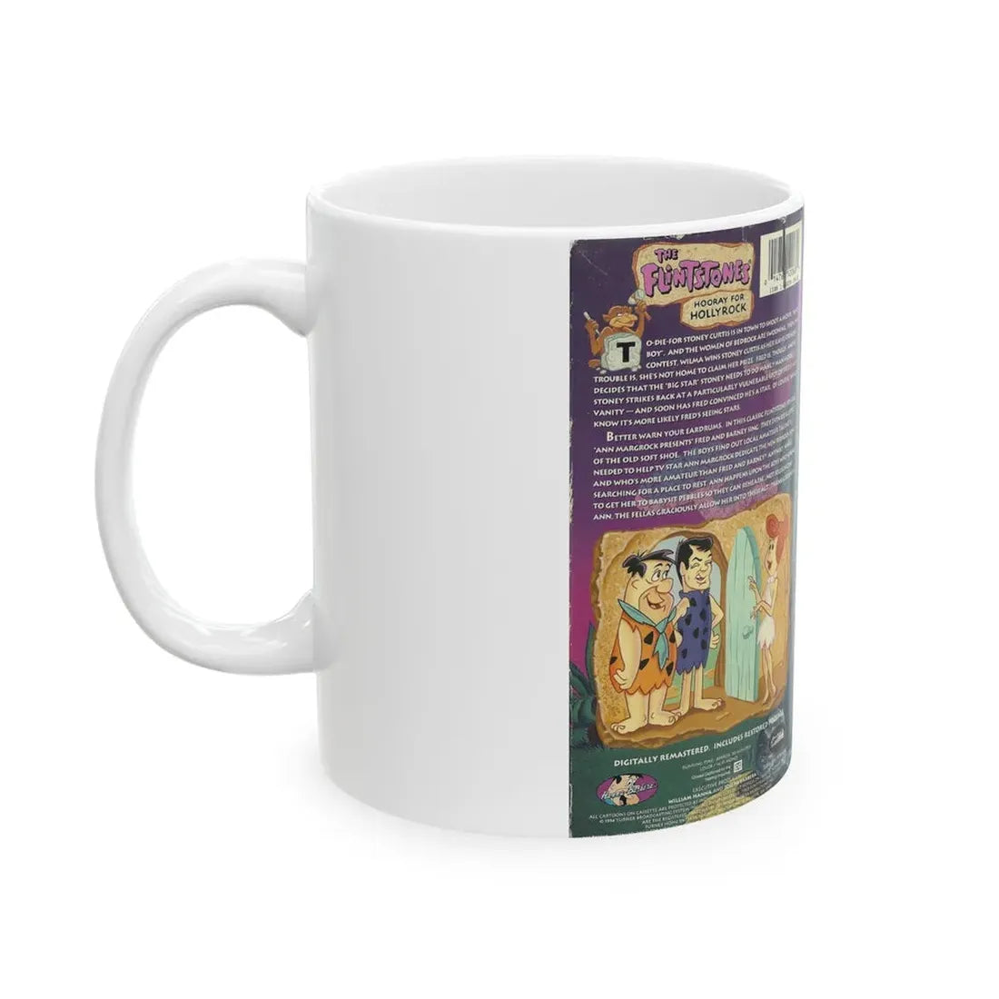 THE FLINTSTONES HOORAY FOR HOLLYROCK (VHS COVER) - White Coffee Mug - Go Mug Yourself