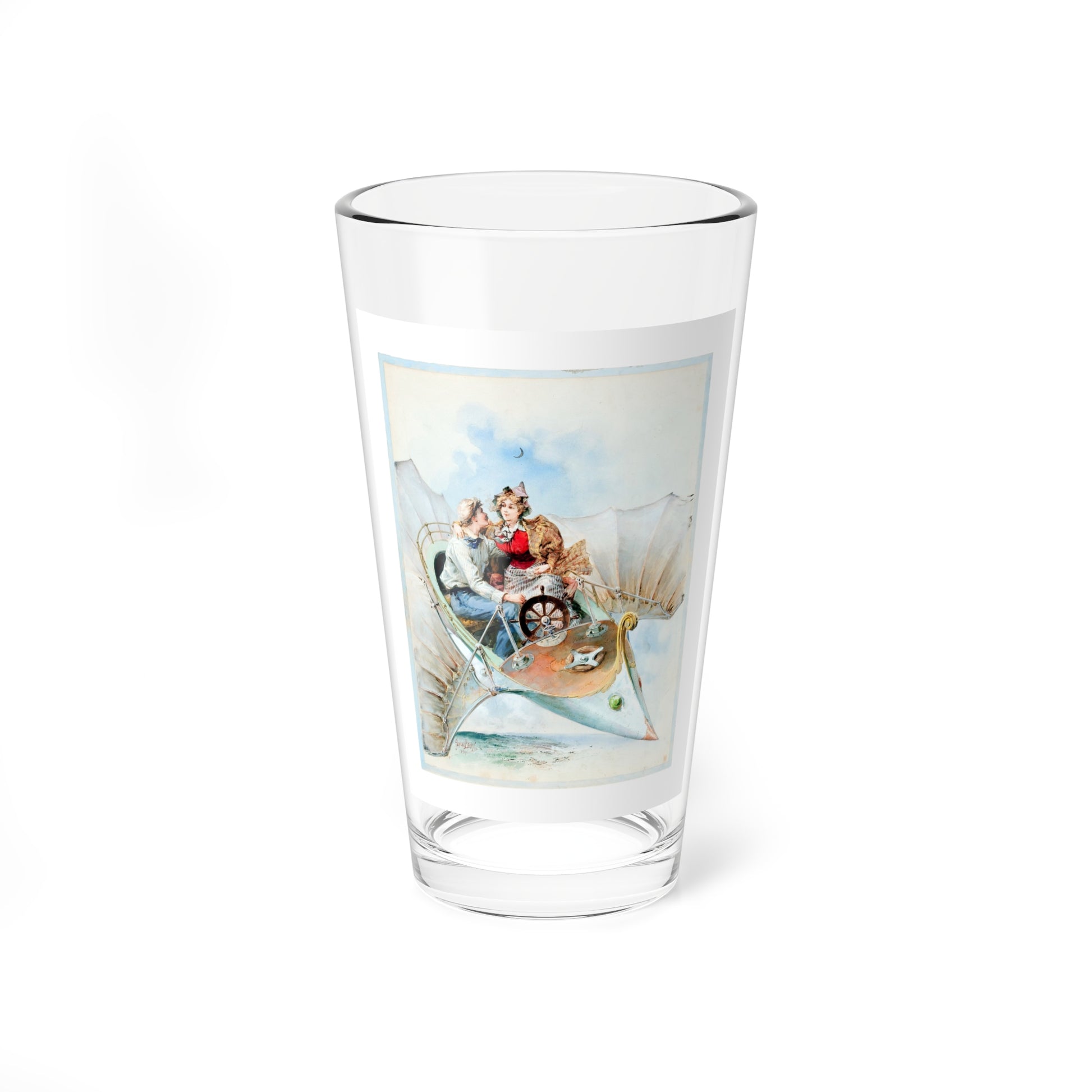 The Flying Machine, magazine cover, 1895 (Magazine Illustration) Pint Glass 16oz-16oz-Go Mug Yourself