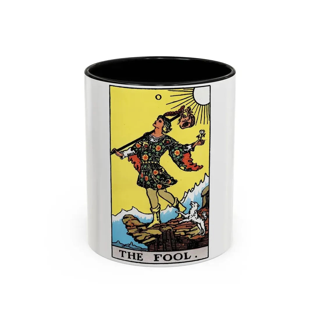 The Fool (Tarot Card) Accent Coffee Mug 11oz Black - Go Mug Yourself