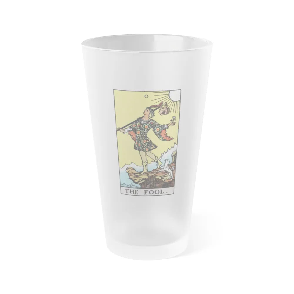 The Fool (Tarot Card) Frosted Pint Glass 16oz-Go Mug Yourself