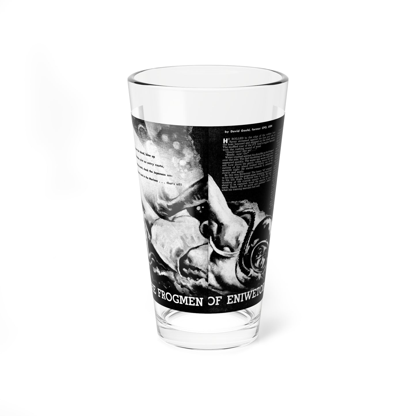 The Frogmen Of Eniwetok, Battle Cry, April 1957 (Magazine Illustration) Pint Glass 16oz-16oz-Go Mug Yourself