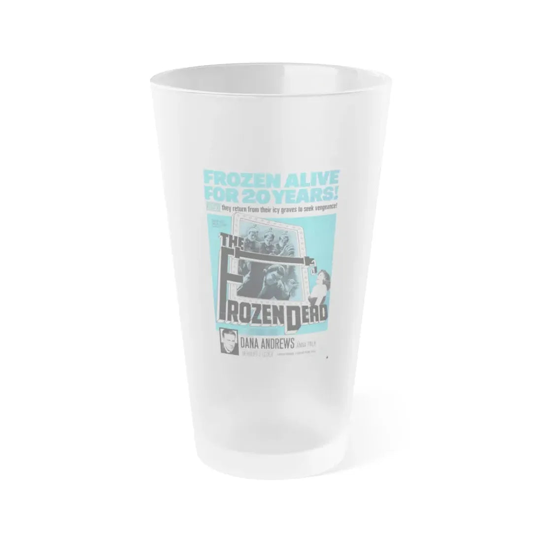 THE FROZEN DEAD 1966 Movie Poster - Frosted Pint Glass 16oz Default Title - Go Mug Yourself
