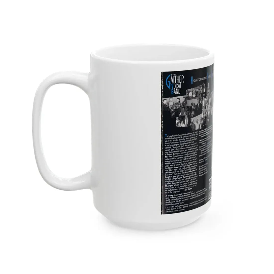 THE GAITHER VOCAL BAND HOMECOMING (VHS COVER) - White Coffee Mug - Go Mug Yourself