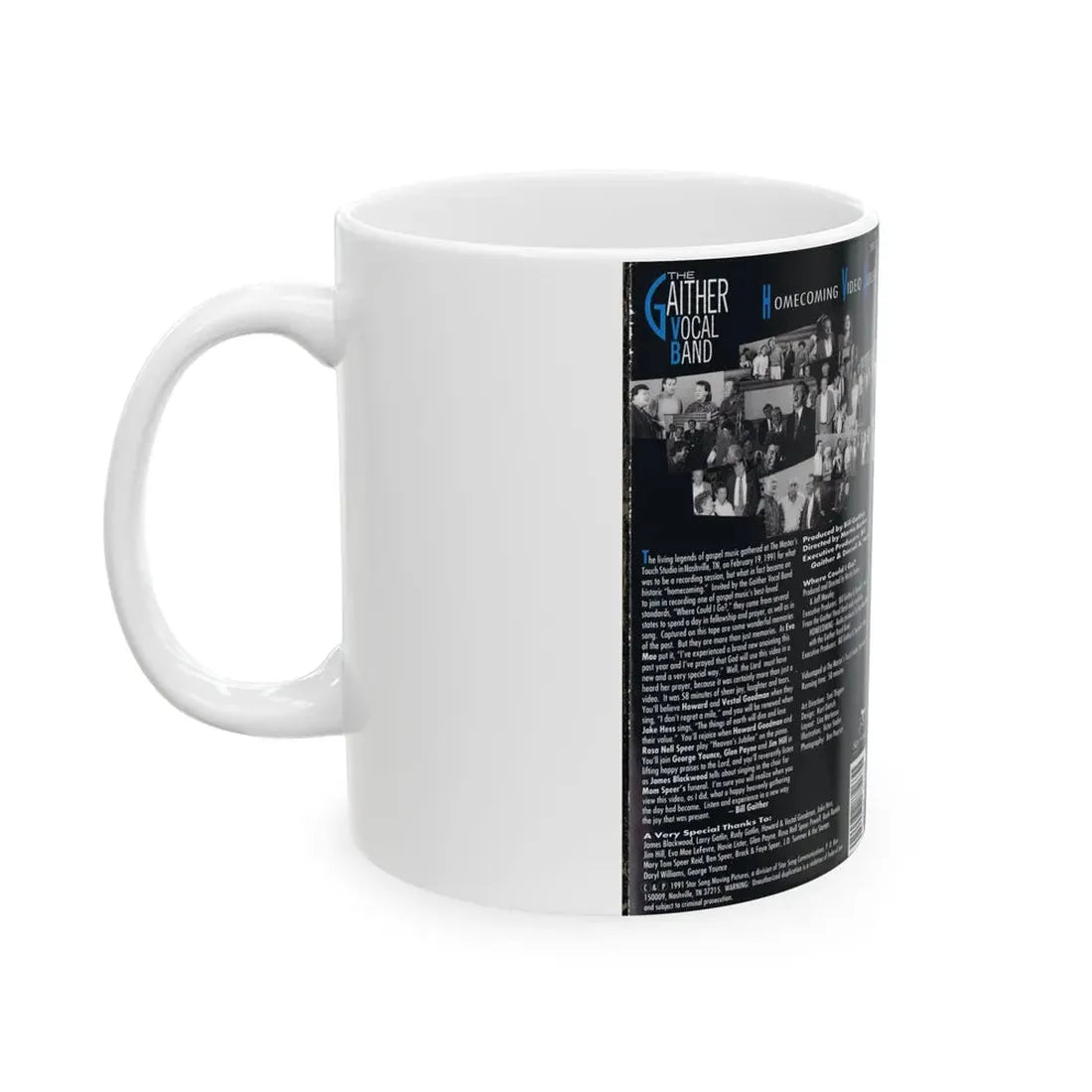 THE GAITHER VOCAL BAND HOMECOMING (VHS COVER) - White Coffee Mug - Go Mug Yourself