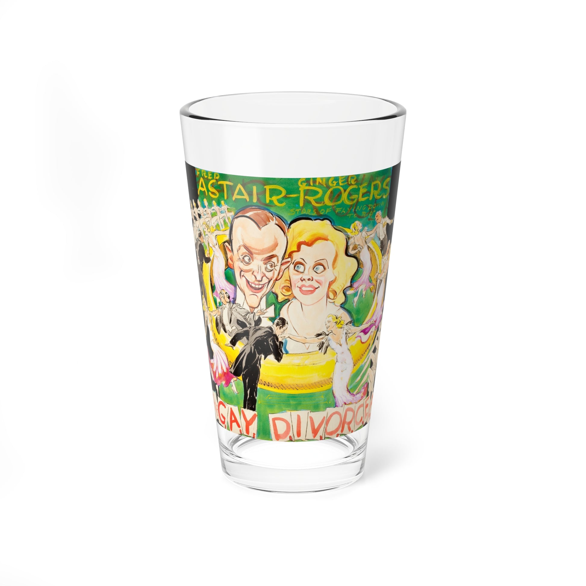 The Gay Divorcee, starring Fred Astaire and Ginger Rogers, movie promotion illustration (Magazine Illustration) Pint Glass 16oz-16oz-Go Mug Yourself