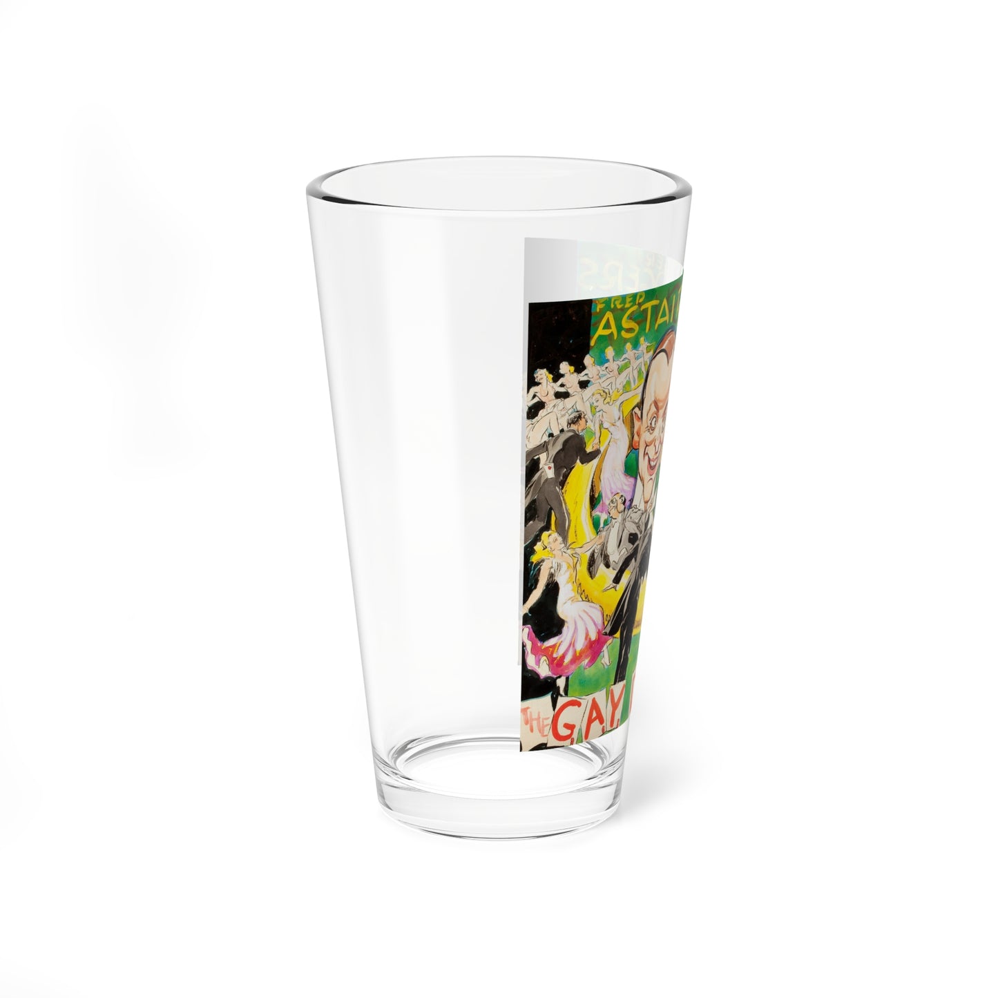 The Gay Divorcee, starring Fred Astaire and Ginger Rogers, movie promotion illustration (Magazine Illustration) Pint Glass 16oz-Go Mug Yourself