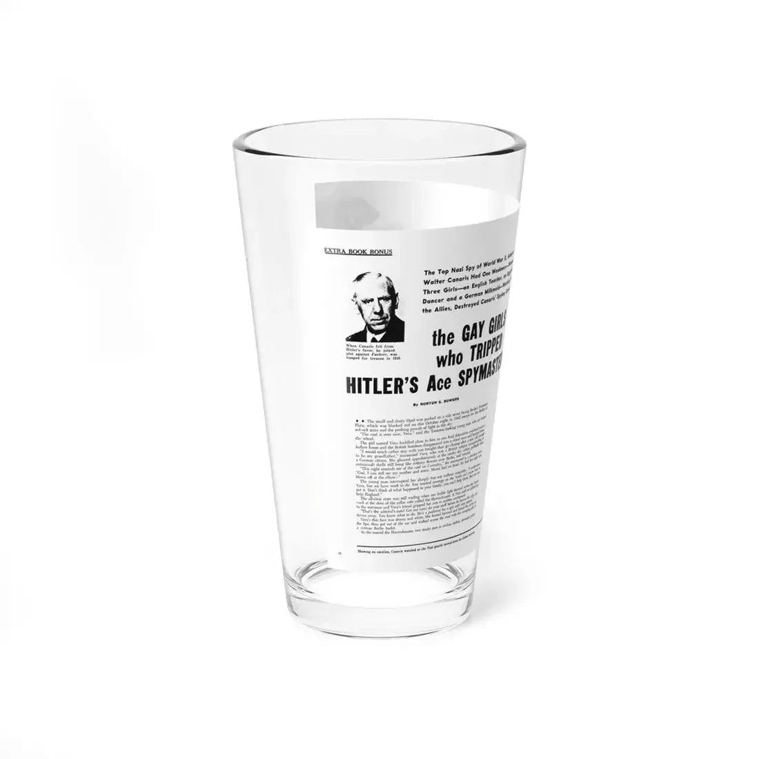 the Gay Girls who Tripped Hitler's Ace Spymaster, Sir! August 1961 (Magazine Illustration) Pint Glass 16oz - Go Mug Yourself