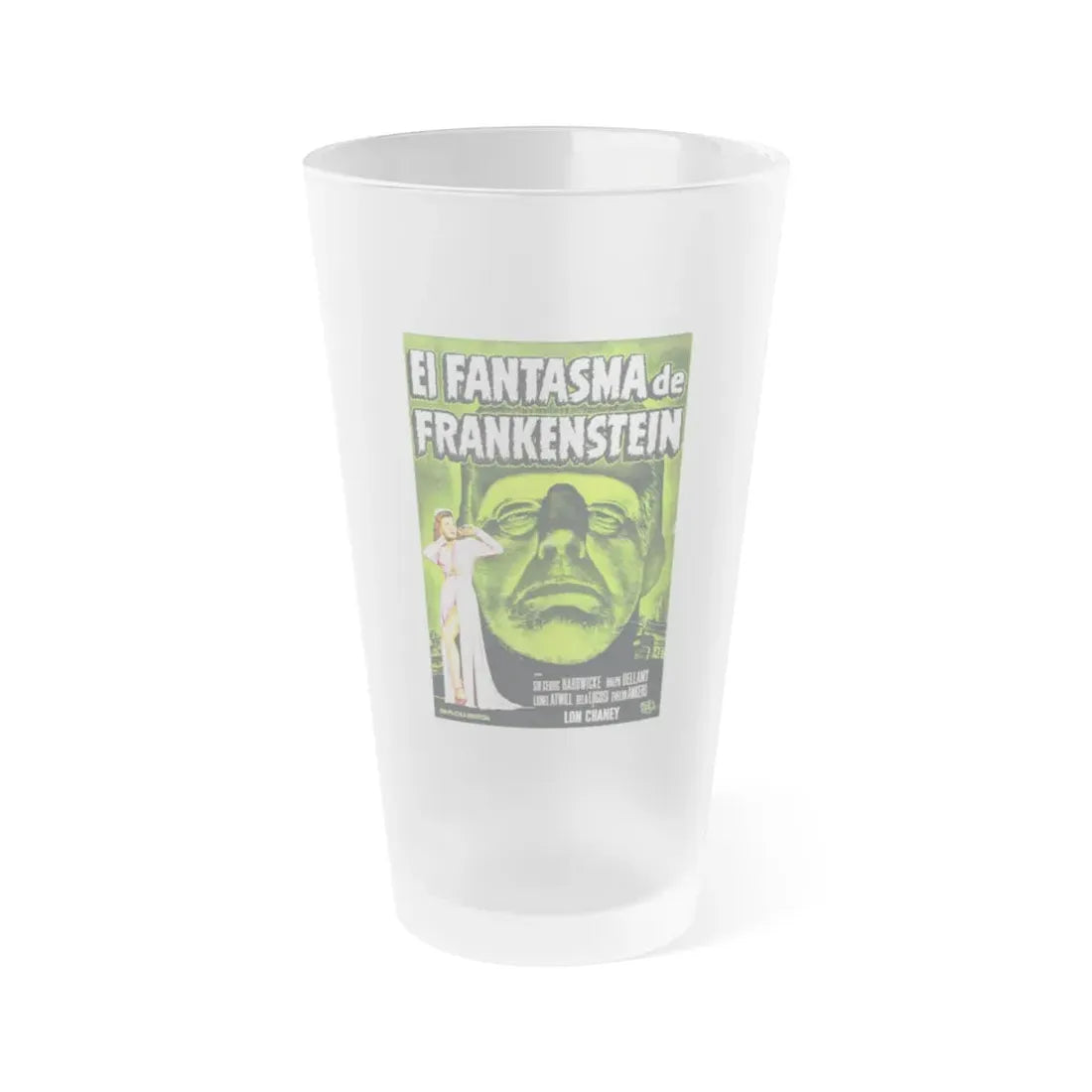 THE GHOST OF FRANKENSTEIN (SPANISH) 1942 Movie Poster - Frosted Pint Glass 16oz 16oz Frosted - Go Mug Yourself