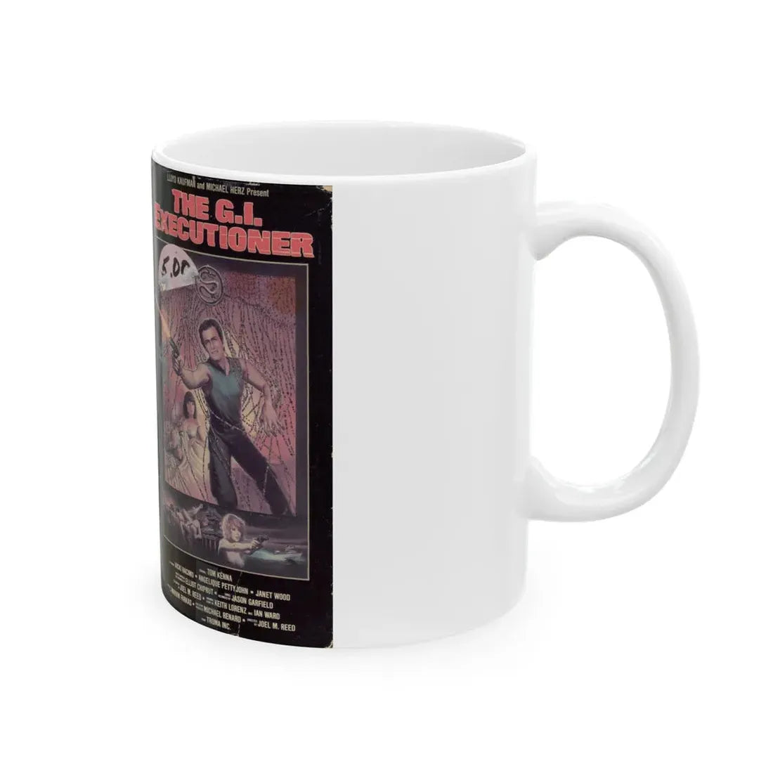 THE GI EXECUTIONER (VHS COVER) - White Coffee Mug - Go Mug Yourself