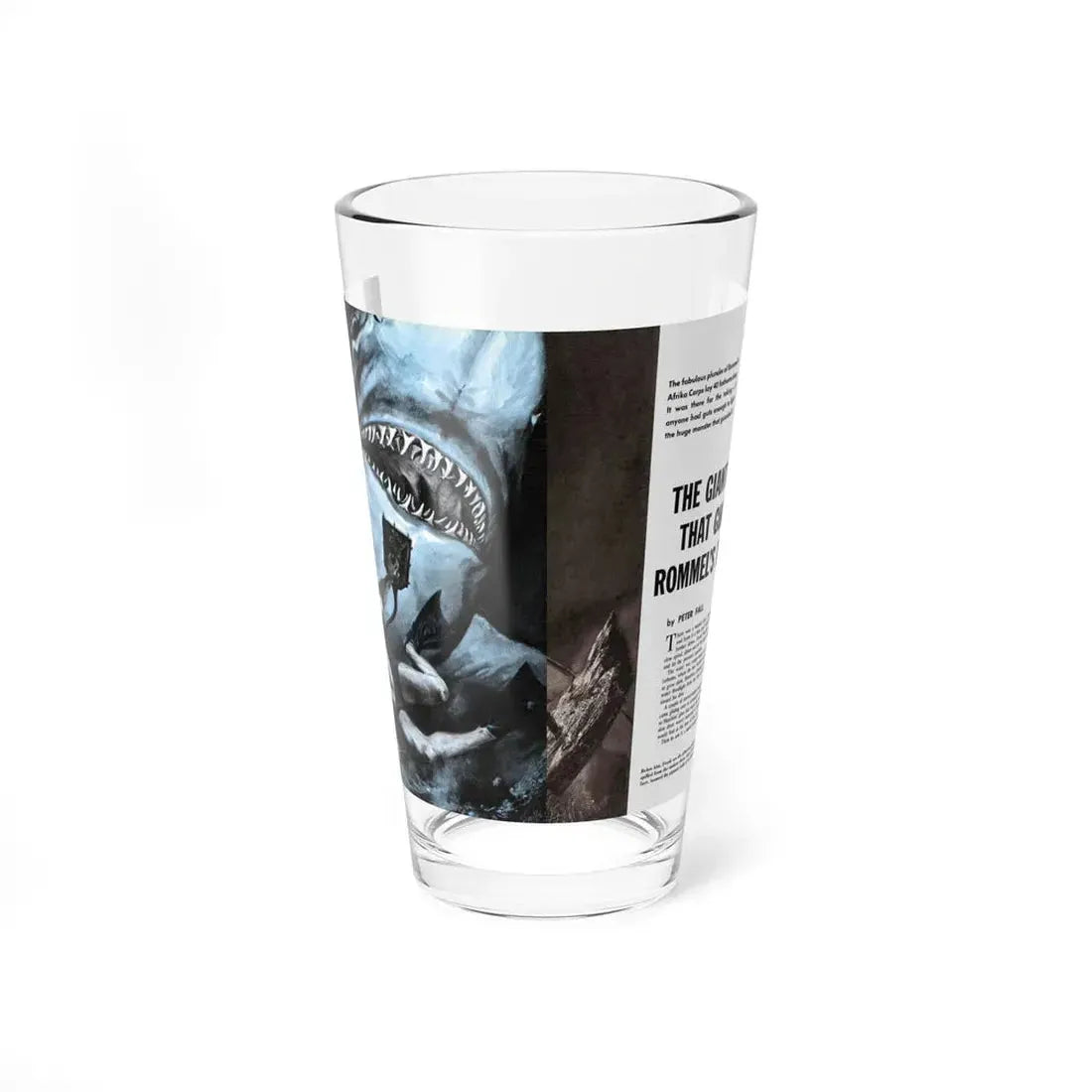 The Giant Shark That Guarded Rommel's Treasure, Fury magazine, January 1961 (Magazine Illustration) Pint Glass 16oz 16oz - Go Mug Yourself