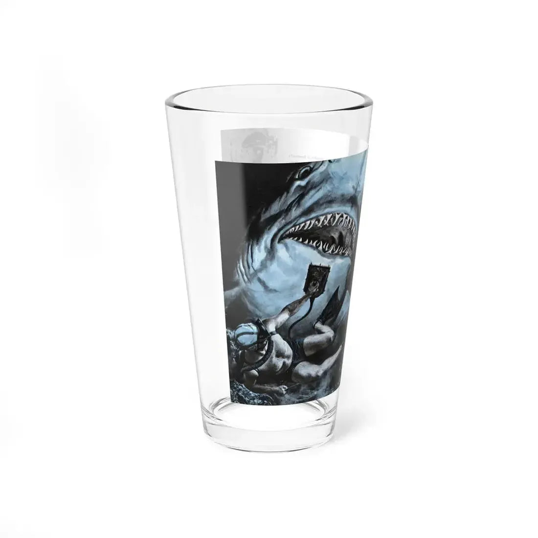 The Giant Shark That Guarded Rommel's Treasure, Fury magazine, January 1961 (Magazine Illustration) Pint Glass 16oz - Go Mug Yourself