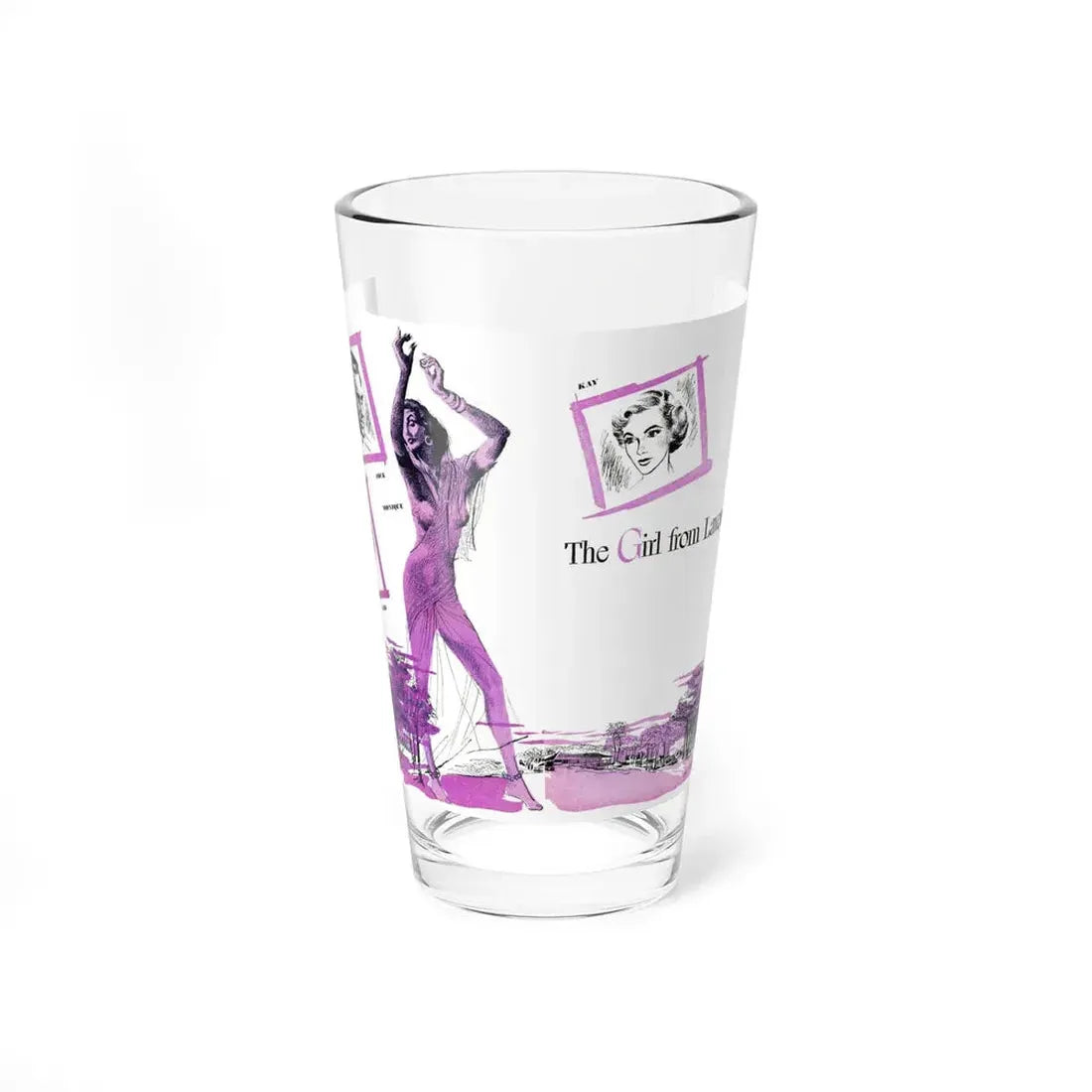 The Girl from Lavender Street, Bluebook, February 1954 (Magazine Illustration) Pint Glass 16oz 16oz - Go Mug Yourself