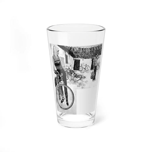 The Girl With Fifteen Speeds by John Savage, Woman magazine, 1967 (Magazine Illustration) Pint Glass 16oz 16oz - Go Mug Yourself