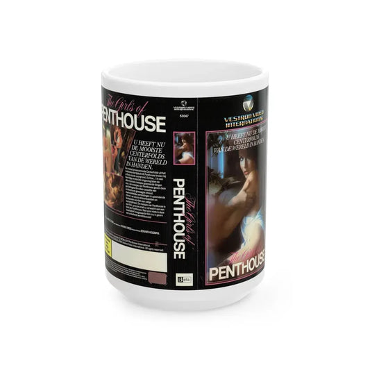 THE GIRLS OF PENTHOUSE (VHS COVER) - White Coffee Mug 15oz - Go Mug Yourself