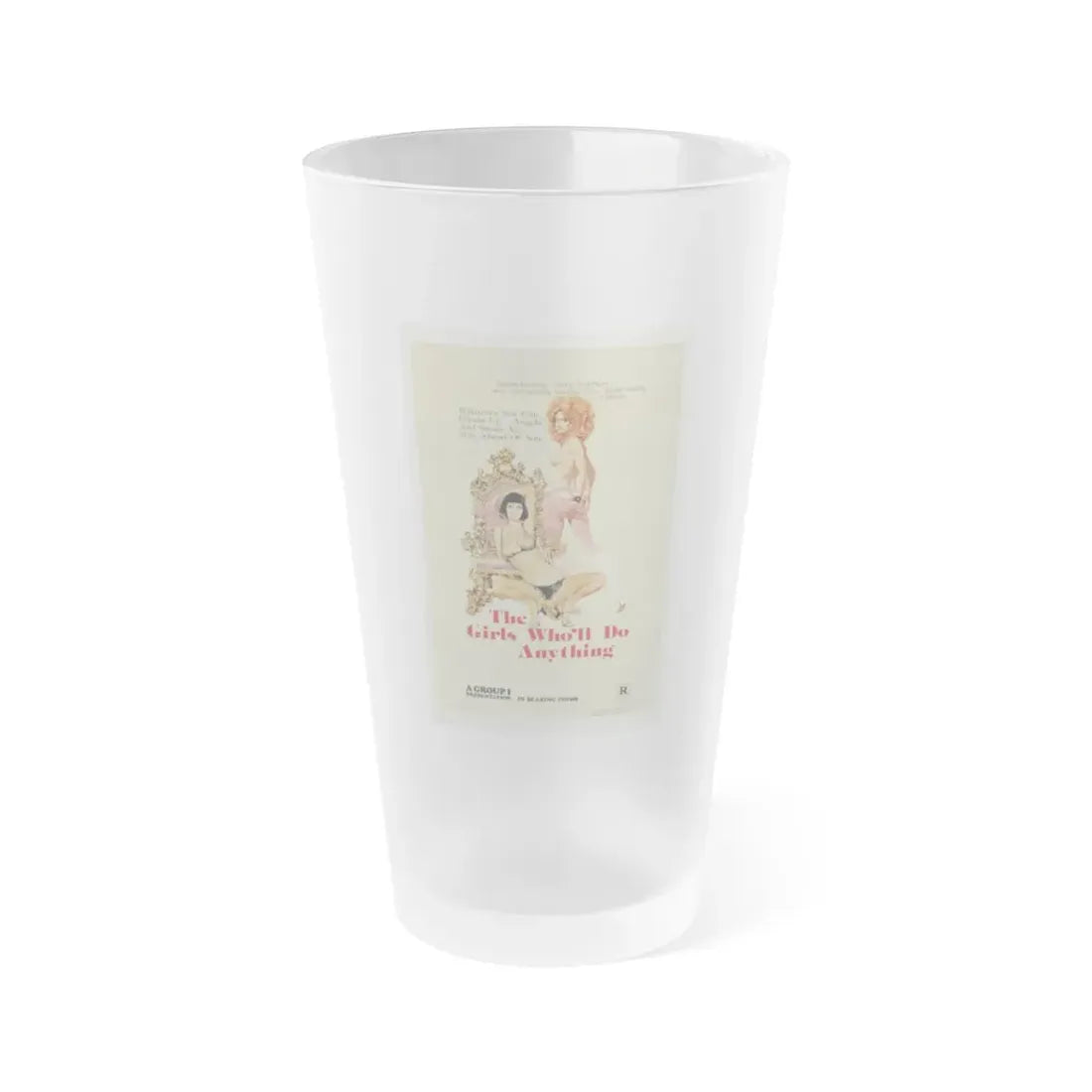THE GIRLS WHO'LL DO ANYTHING 1975 Movie Poster - Frosted Pint Glass 16oz 16oz Frosted - Go Mug Yourself