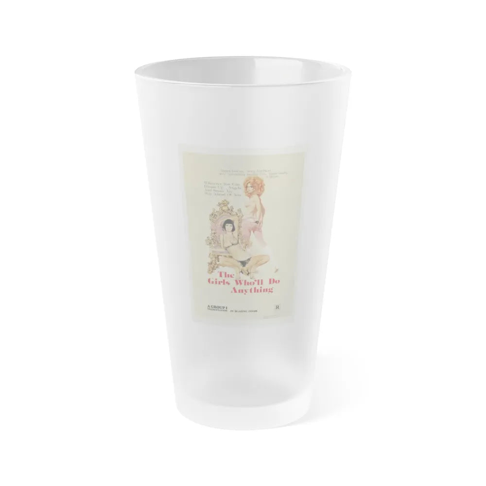 THE GIRLS WHO'LL DO ANYTHING 1975 Movie Poster - Frosted Pint Glass 16oz-16oz-Frosted-Go Mug Yourself