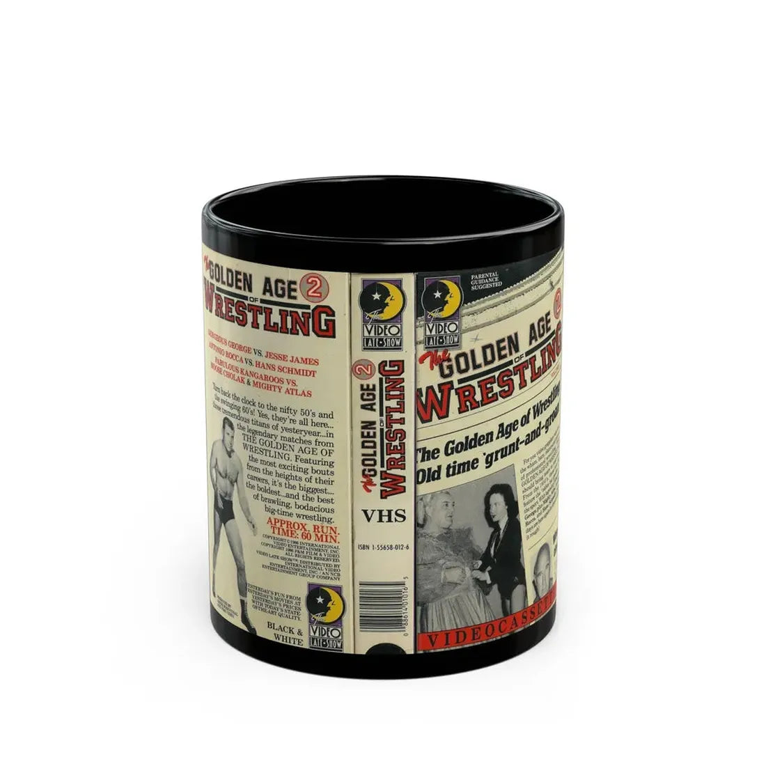 THE GOLDEN AGE OF WRESTLING 2 (VHS COVER) - Black Coffee Mug 11oz - Go Mug Yourself