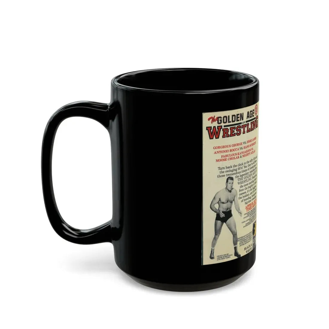 THE GOLDEN AGE OF WRESTLING 2 (VHS COVER) - Black Coffee Mug - Go Mug Yourself