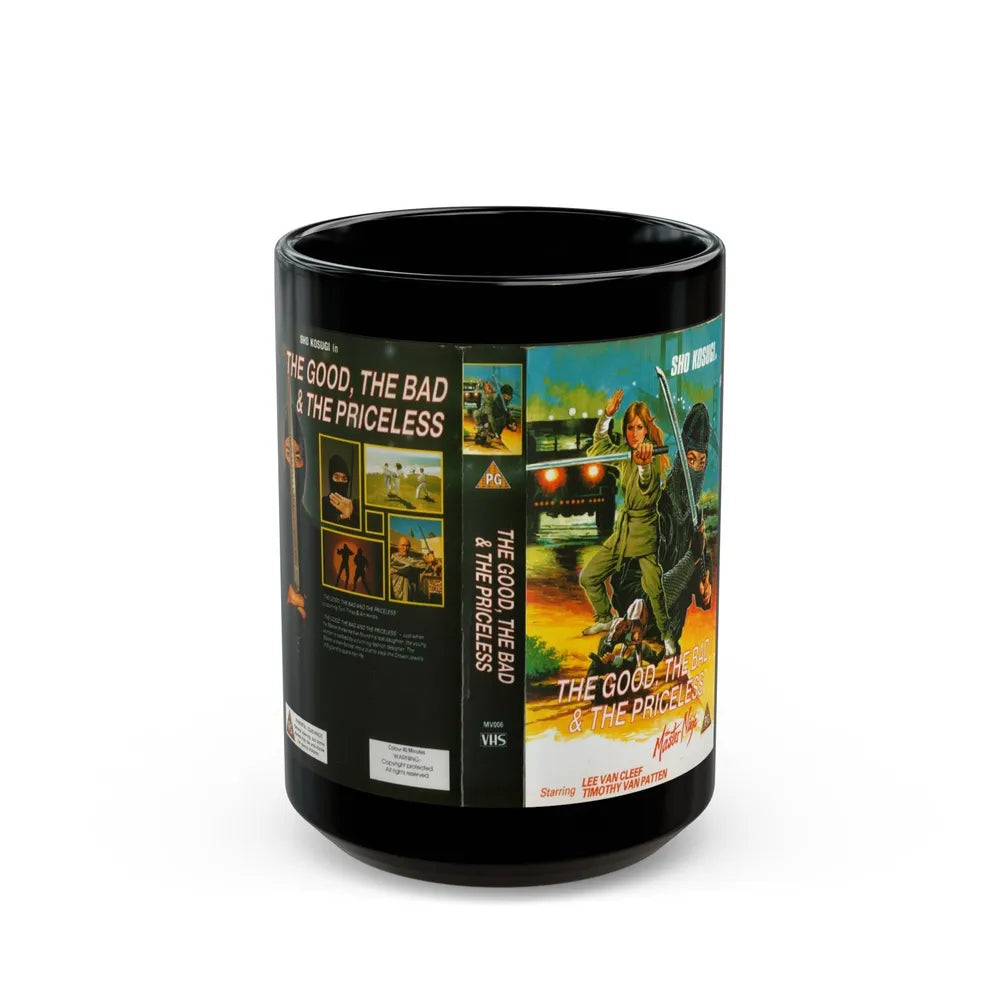 THE GOOD THE BAD AND THE PRICELESS (VHS COVER) - Black Coffee Mug-15oz-Go Mug Yourself