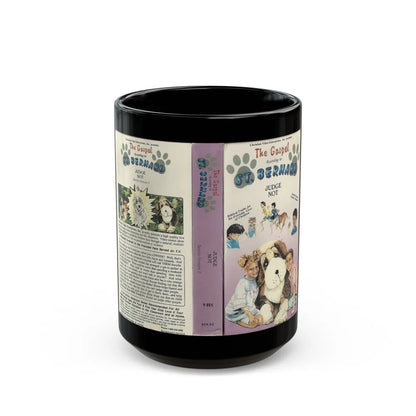 THE GOSPEL ACCORDING TO ST BERNARD JUDGE NOT (VHS COVER) - Black Coffee Mug-15oz-Go Mug Yourself