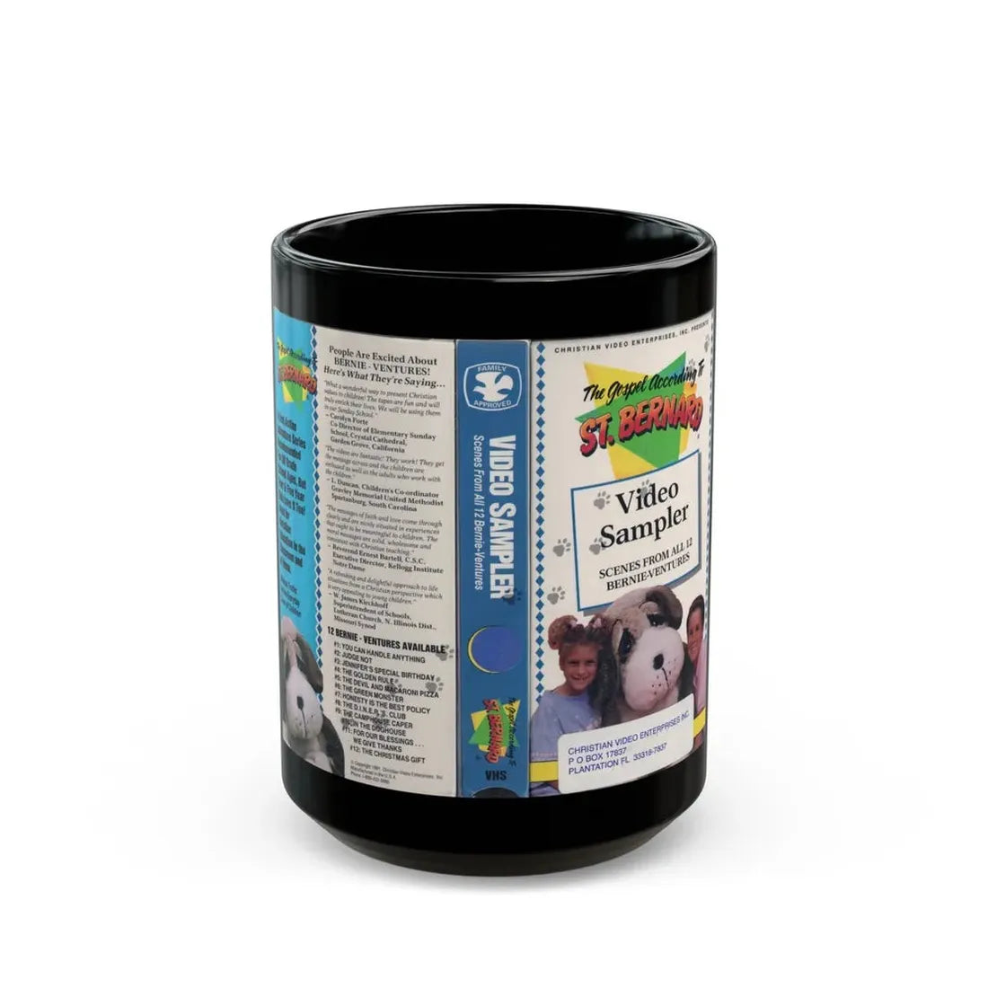 THE GOSPEL ACCORDING TO ST BERNARD (VHS COVER) - Black Coffee Mug 15oz - Go Mug Yourself