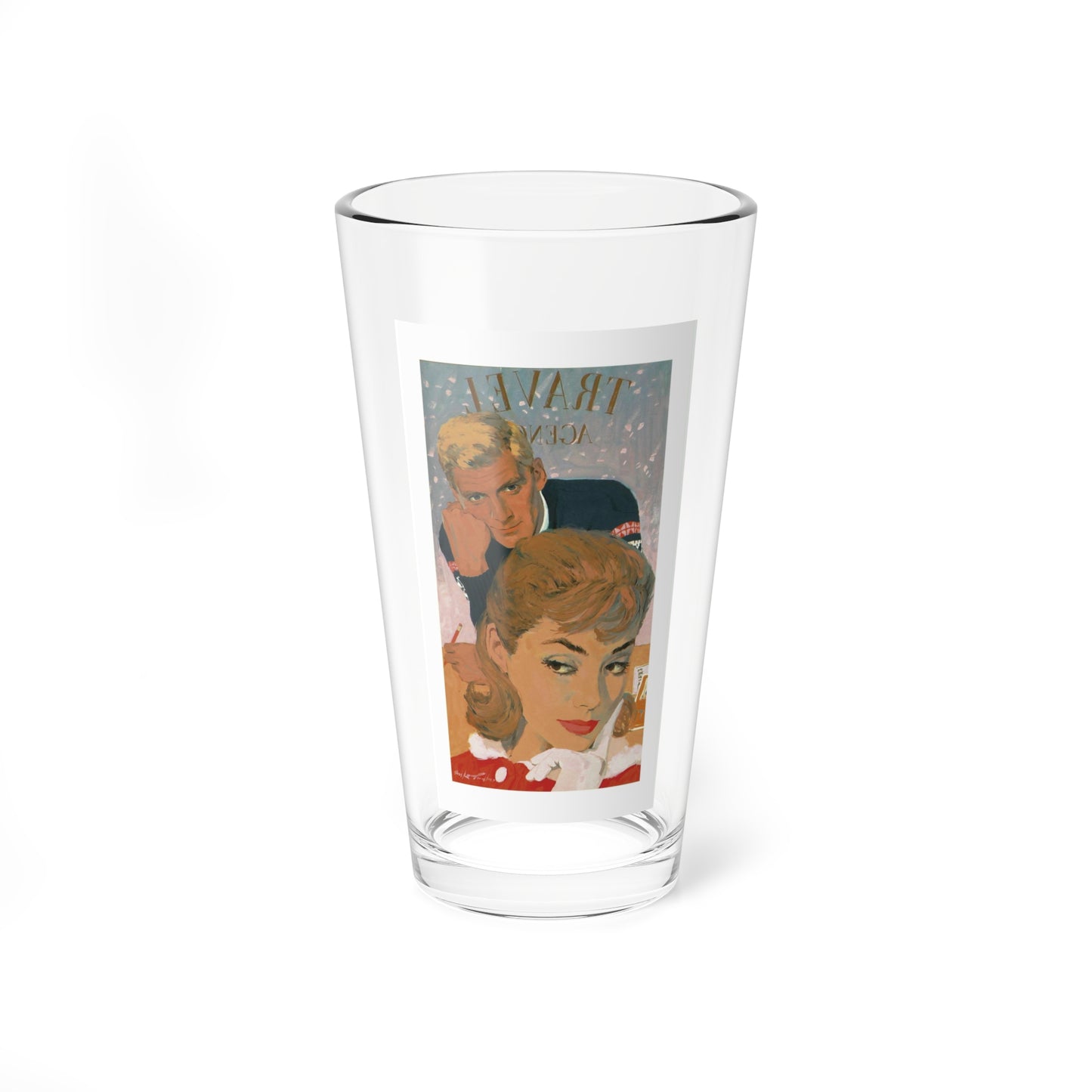 The Grand Tour, The Saturday Evening Post, June 1960 (Magazine Illustration) Pint Glass 16oz-16oz-Go Mug Yourself