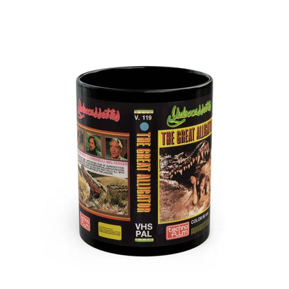 THE GREAT ALLIGATOR TECHNO FILM (VHS COVER) - Black Coffee Mug-11oz-Go Mug Yourself