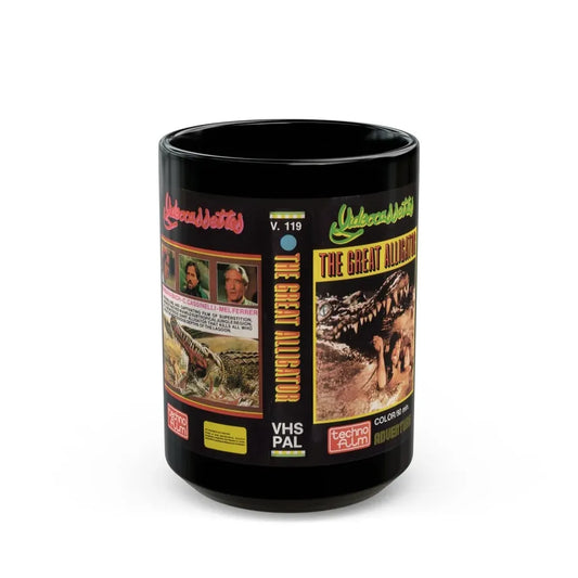 THE GREAT ALLIGATOR TECHNO FILM (VHS COVER) - Black Coffee Mug 15oz - Go Mug Yourself