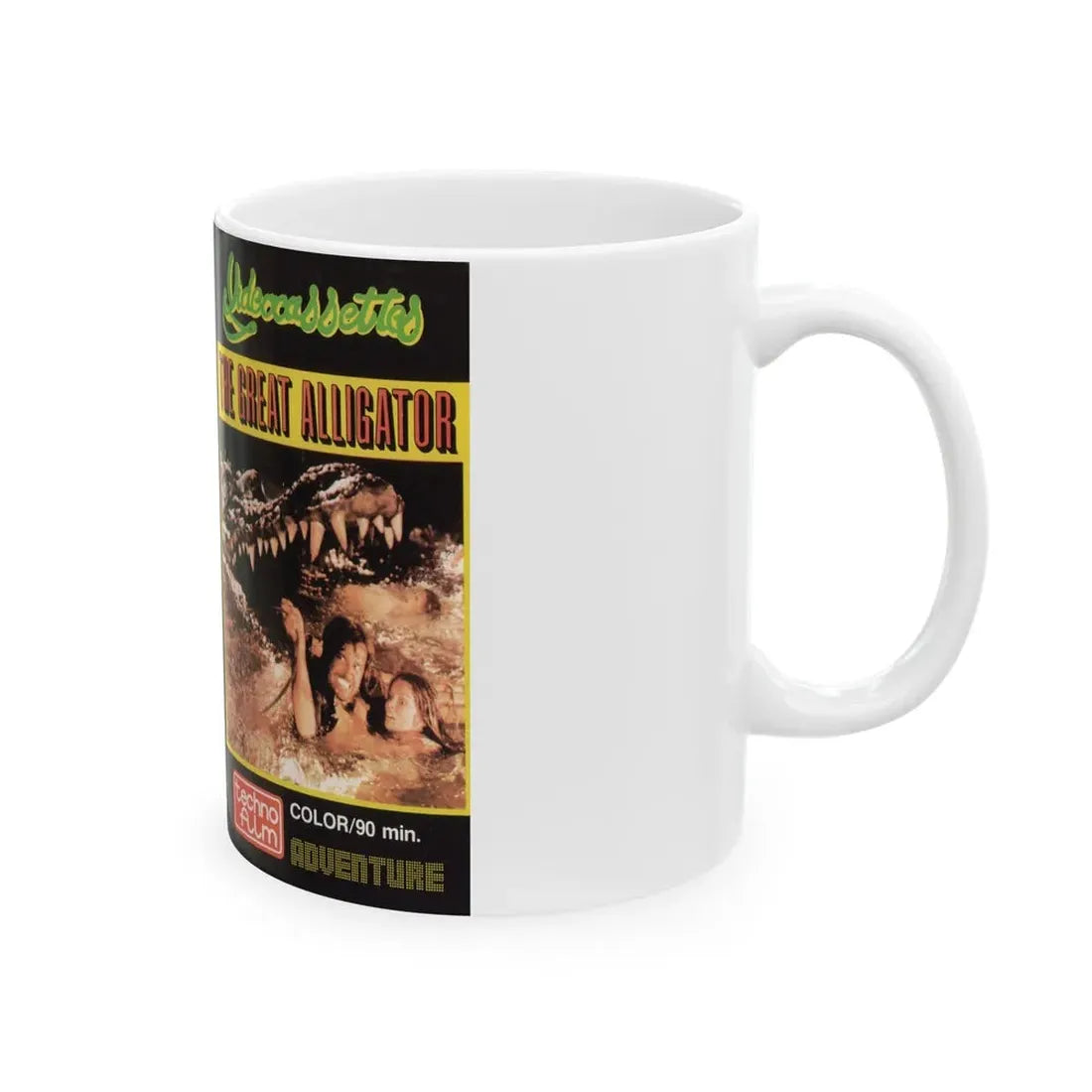 THE GREAT ALLIGATOR TECHNO FILM (VHS COVER) - White Coffee Mug - Go Mug Yourself