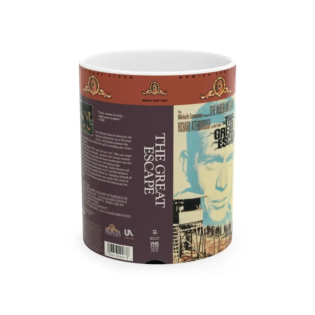 THE GREAT ESCAPE (VHS COVER) - White Coffee Mug 11oz - Go Mug Yourself