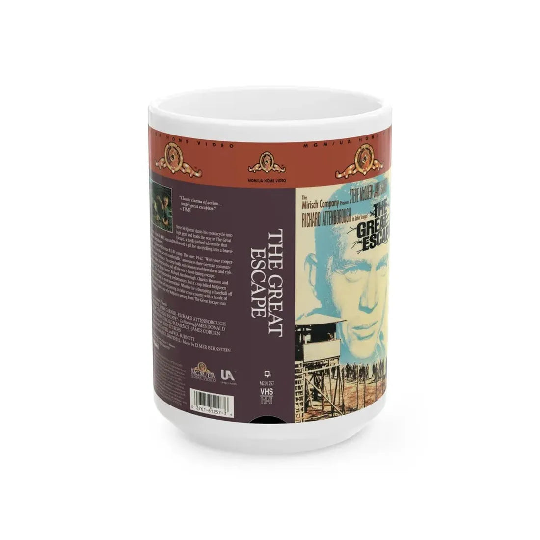 THE GREAT ESCAPE (VHS COVER) - White Coffee Mug 15oz - Go Mug Yourself