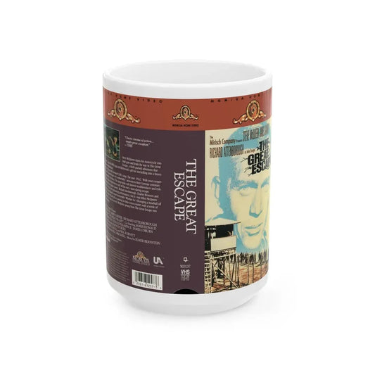 THE GREAT ESCAPE (VHS COVER) - White Coffee Mug 15oz - Go Mug Yourself