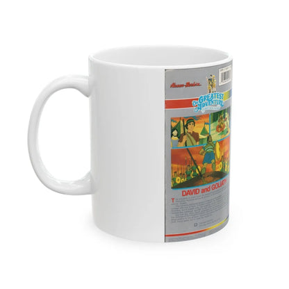 THE GREATEST ADVENTURE OF THE BIBLE DAVID AND GOLIATH (VHS COVER) - White Coffee Mug-Go Mug Yourself