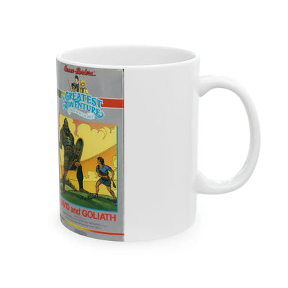 THE GREATEST ADVENTURE OF THE BIBLE DAVID AND GOLIATH (VHS COVER) - White Coffee Mug-Go Mug Yourself