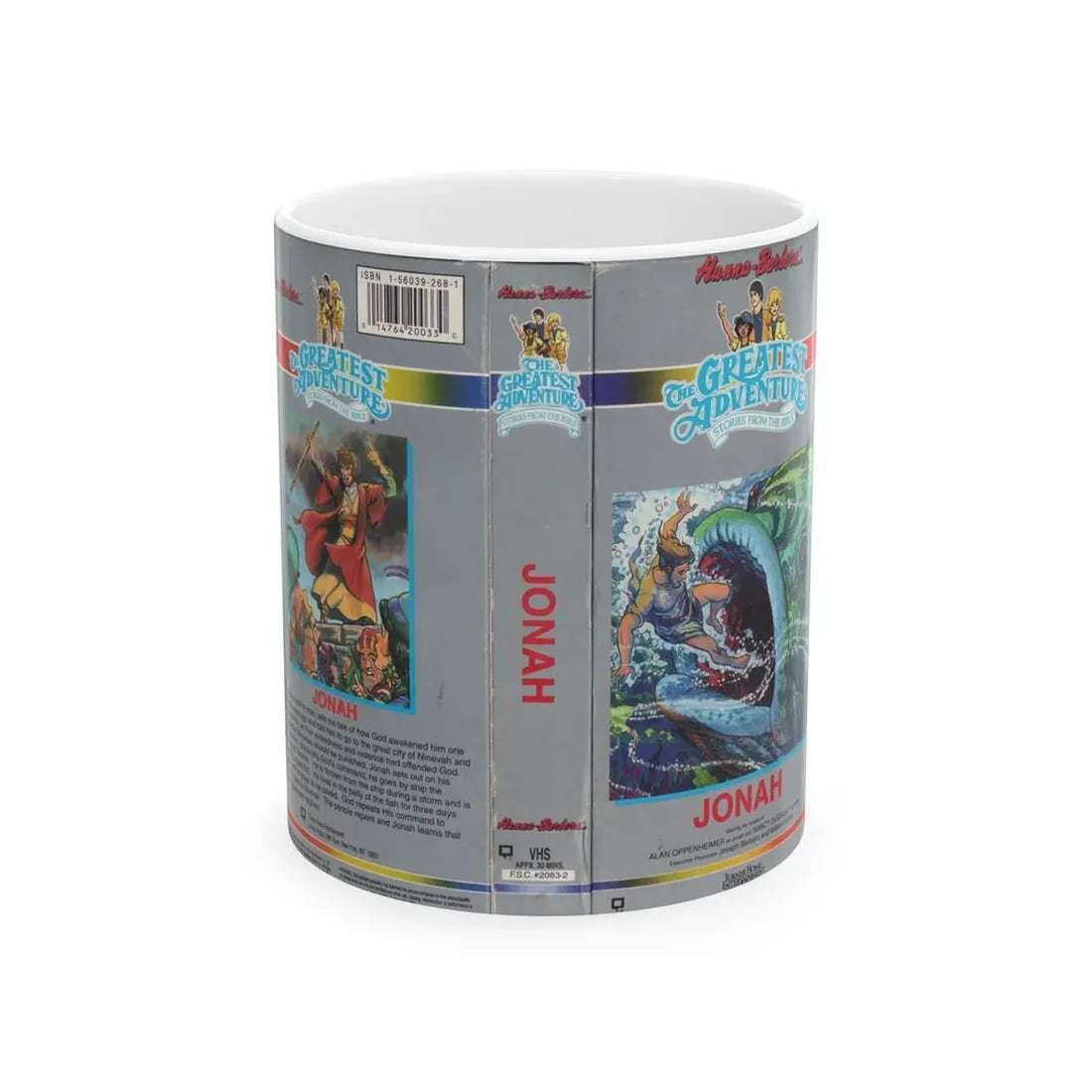 THE GREATEST ADVENTURE OF THE BIBLE JONAH VERSION 2 (VHS COVER) - White Coffee Mug 11oz - Go Mug Yourself