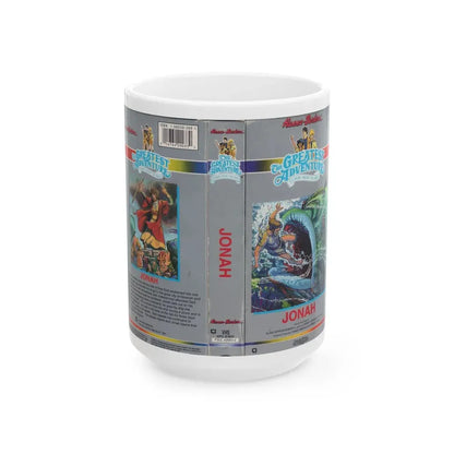 THE GREATEST ADVENTURE OF THE BIBLE JONAH VERSION 2 (VHS COVER) - White Coffee Mug 15oz - Go Mug Yourself