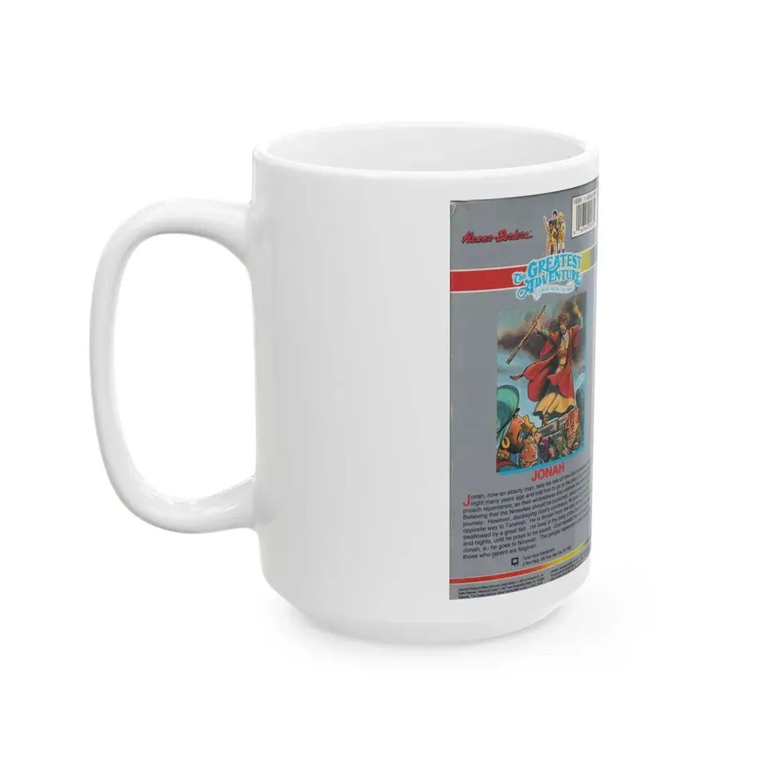 THE GREATEST ADVENTURE OF THE BIBLE JONAH VERSION 2 (VHS COVER) - White Coffee Mug - Go Mug Yourself