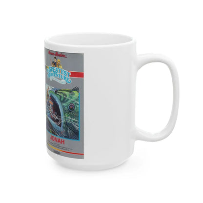 THE GREATEST ADVENTURE OF THE BIBLE JONAH VERSION 2 (VHS COVER) - White Coffee Mug-Go Mug Yourself