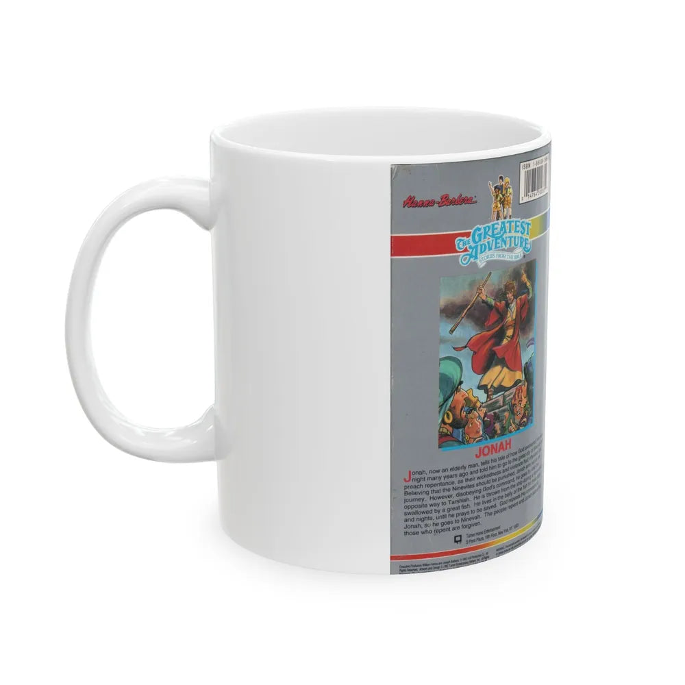 THE GREATEST ADVENTURE OF THE BIBLE JONAH VERSION 2 (VHS COVER) - White Coffee Mug-Go Mug Yourself